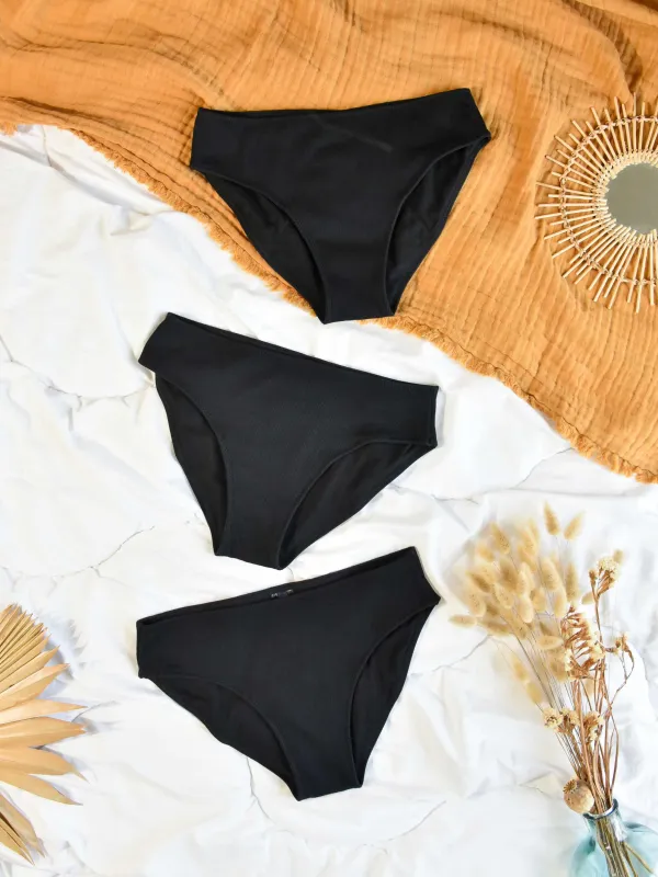 Medium-Heavy Flow Period Panties Set Black made by Ivalo.com