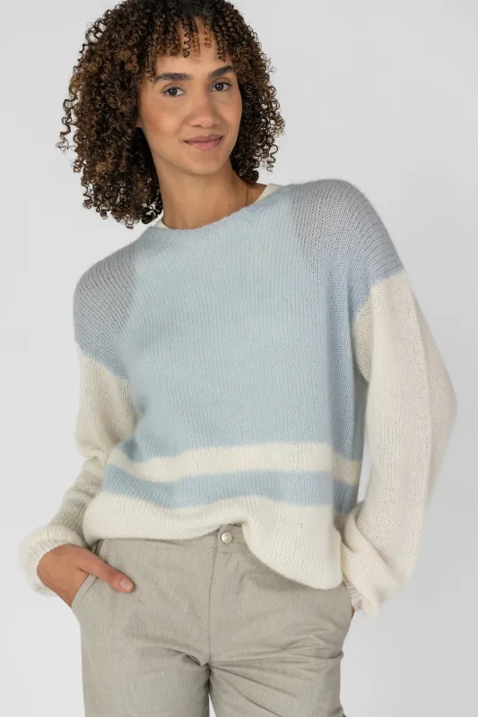 Block Stripe Knit Off-White/Light Blue sold by Ivalo.com
