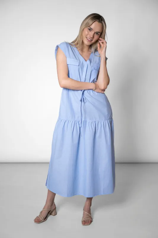 Sleeveless Tiered Dress Light Blue sold by Ivalo.com