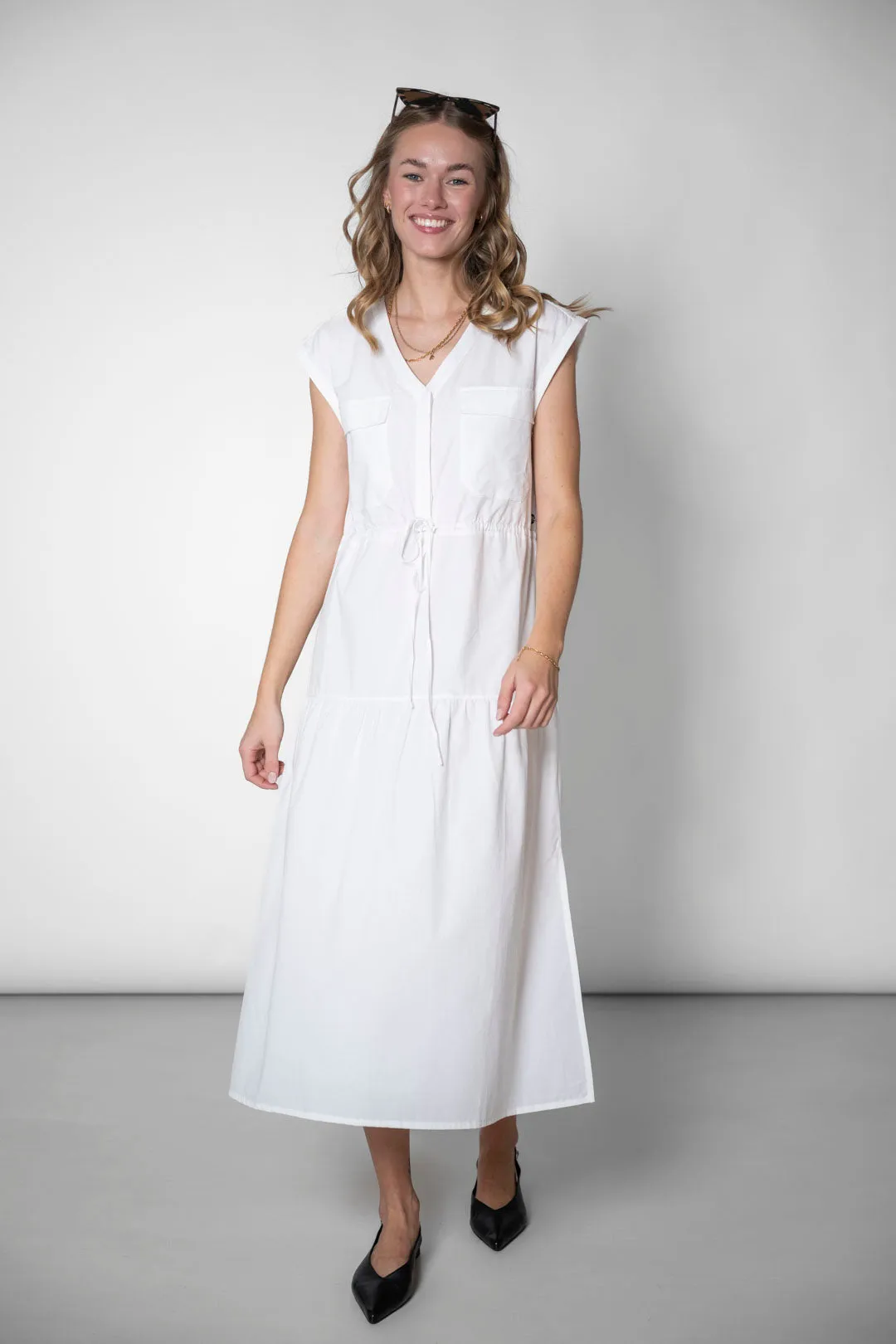 Sleeveless Tiered Dress White sold by Ivalo.com