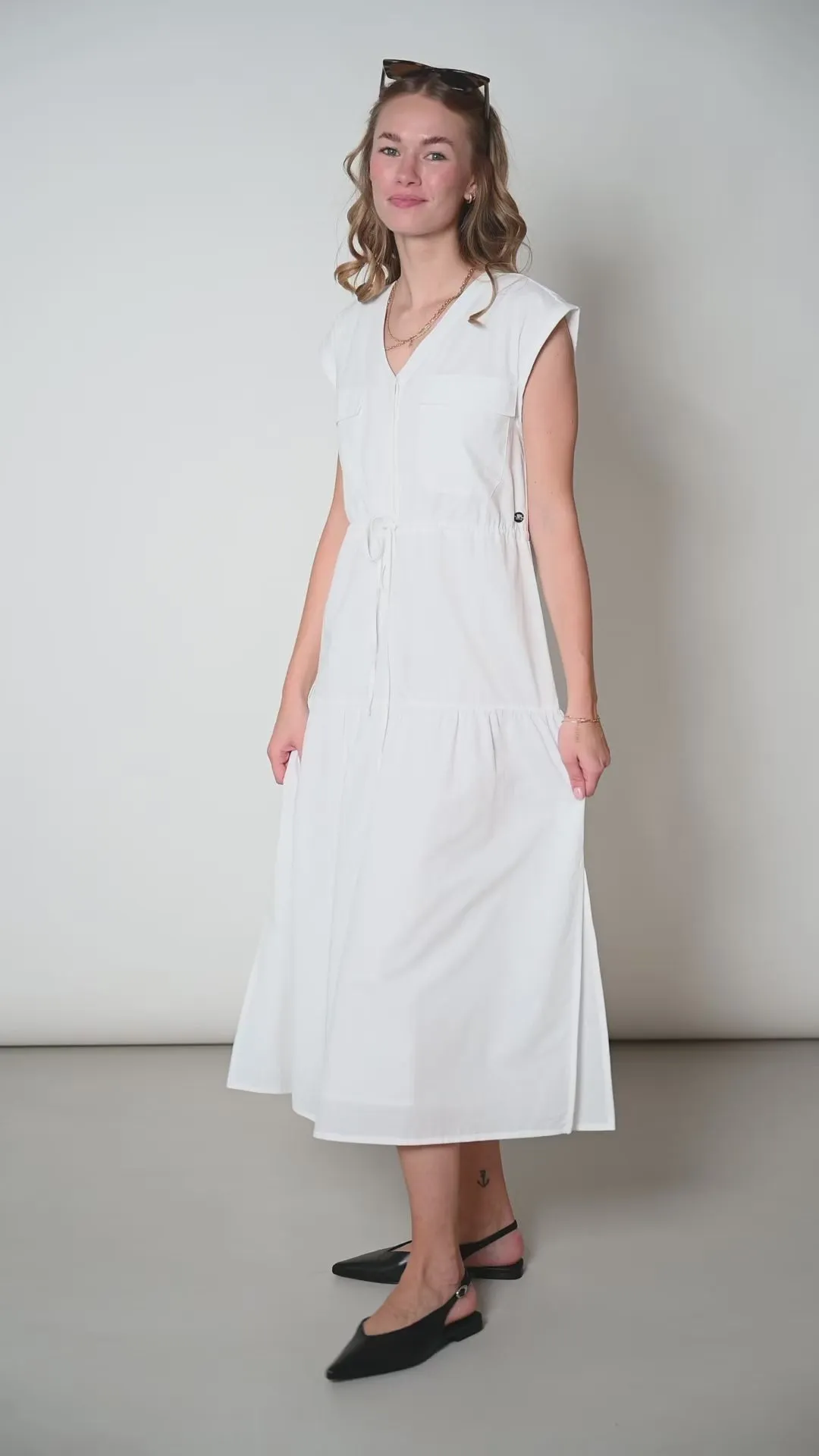 Sleeveless Tiered Dress White sold by Ivalo.com product image thumbnail 2