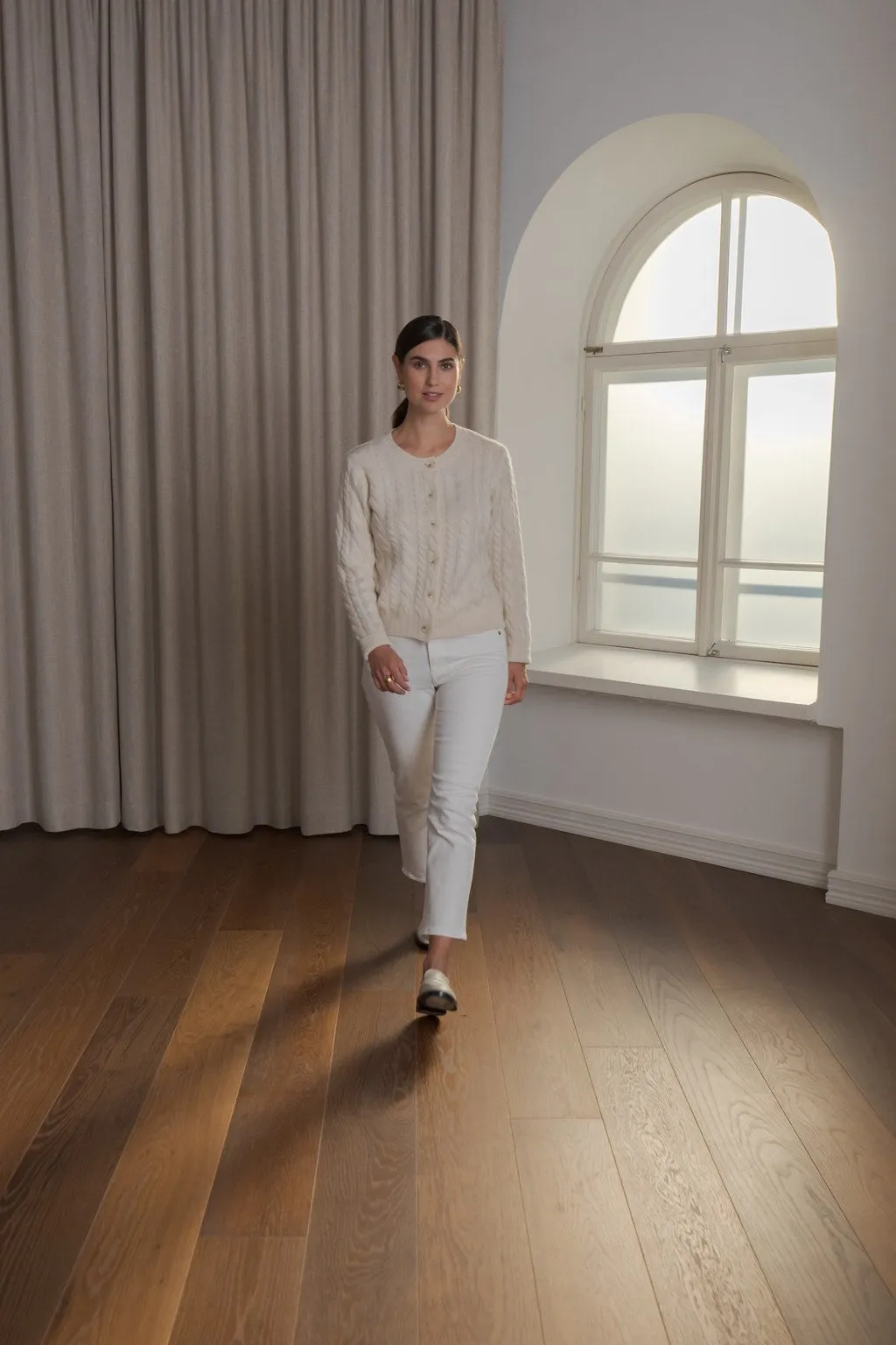 Vivianna Cable Knit Wool Cashmere Blend Cardigan Cream sold by Ivalo.com product image thumbnail 3