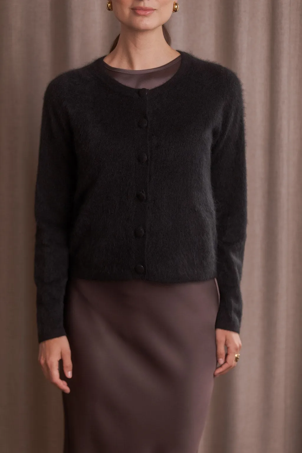 Long-sleeved Cashmere Cardigan Black sold by Ivalo.com product image thumbnail 3