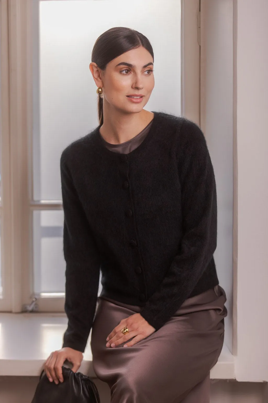 Long-sleeved Cashmere Cardigan Black sold by Ivalo.com