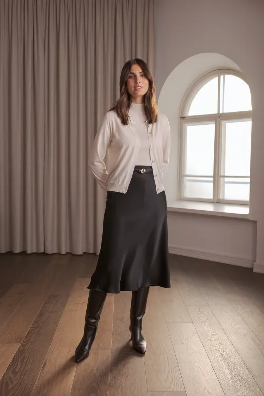 Tianna Midi Satin Skirt Black sold by Ivalo.com