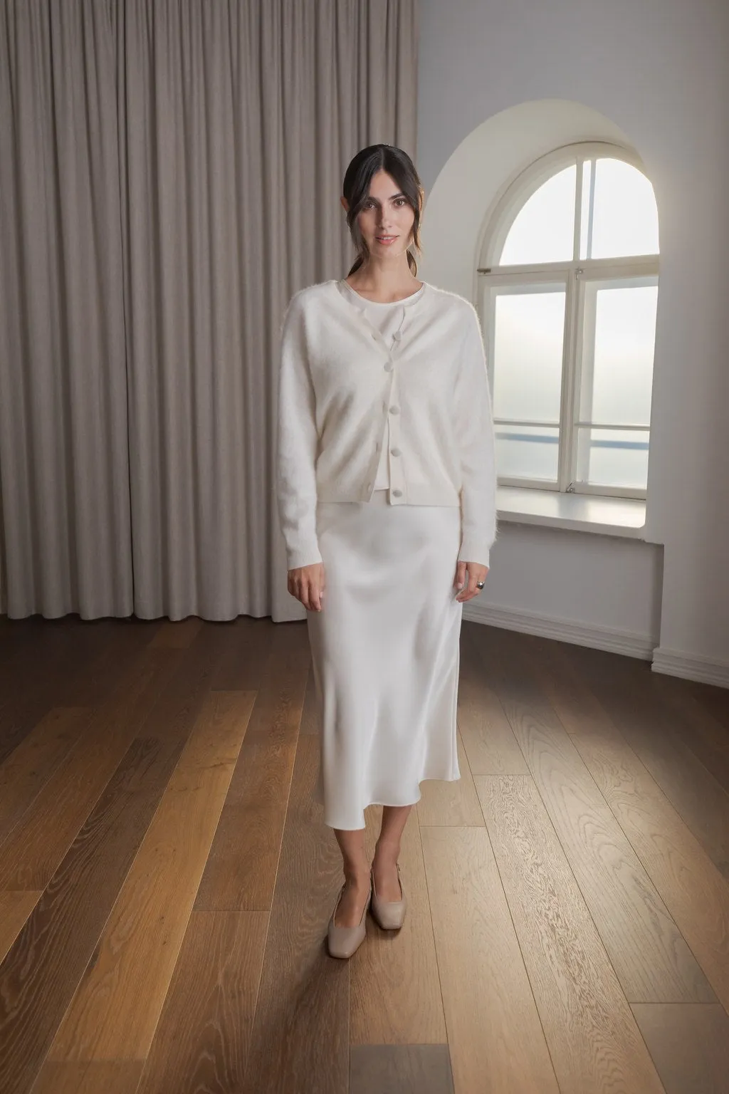 Tianna Midi Satin Skirt Cream sold by Ivalo.com product image thumbnail 2