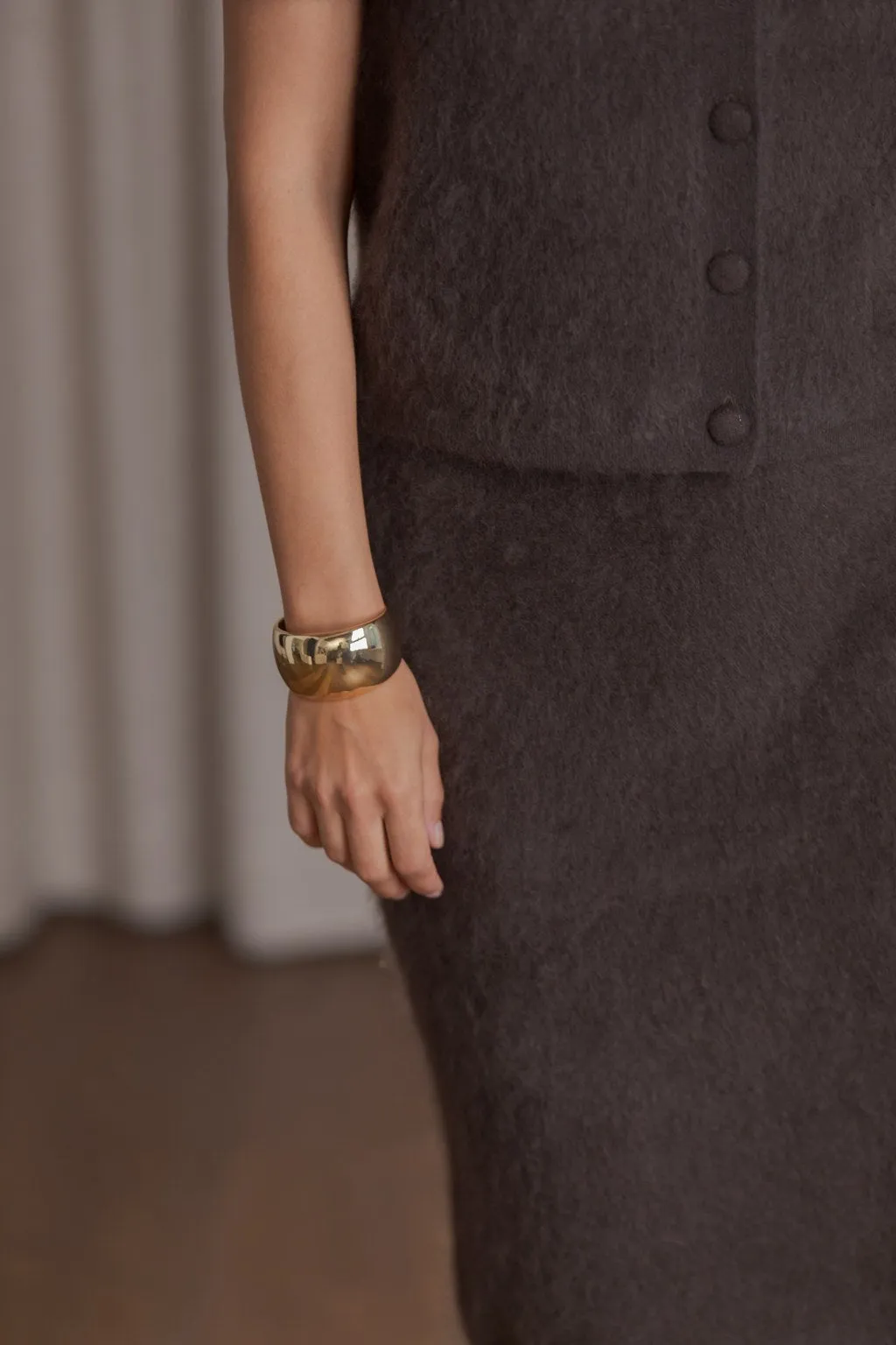 Kaia Knee Length Cashmere Skirt Dark Chocolate sold by Ivalo.com product image thumbnail 3