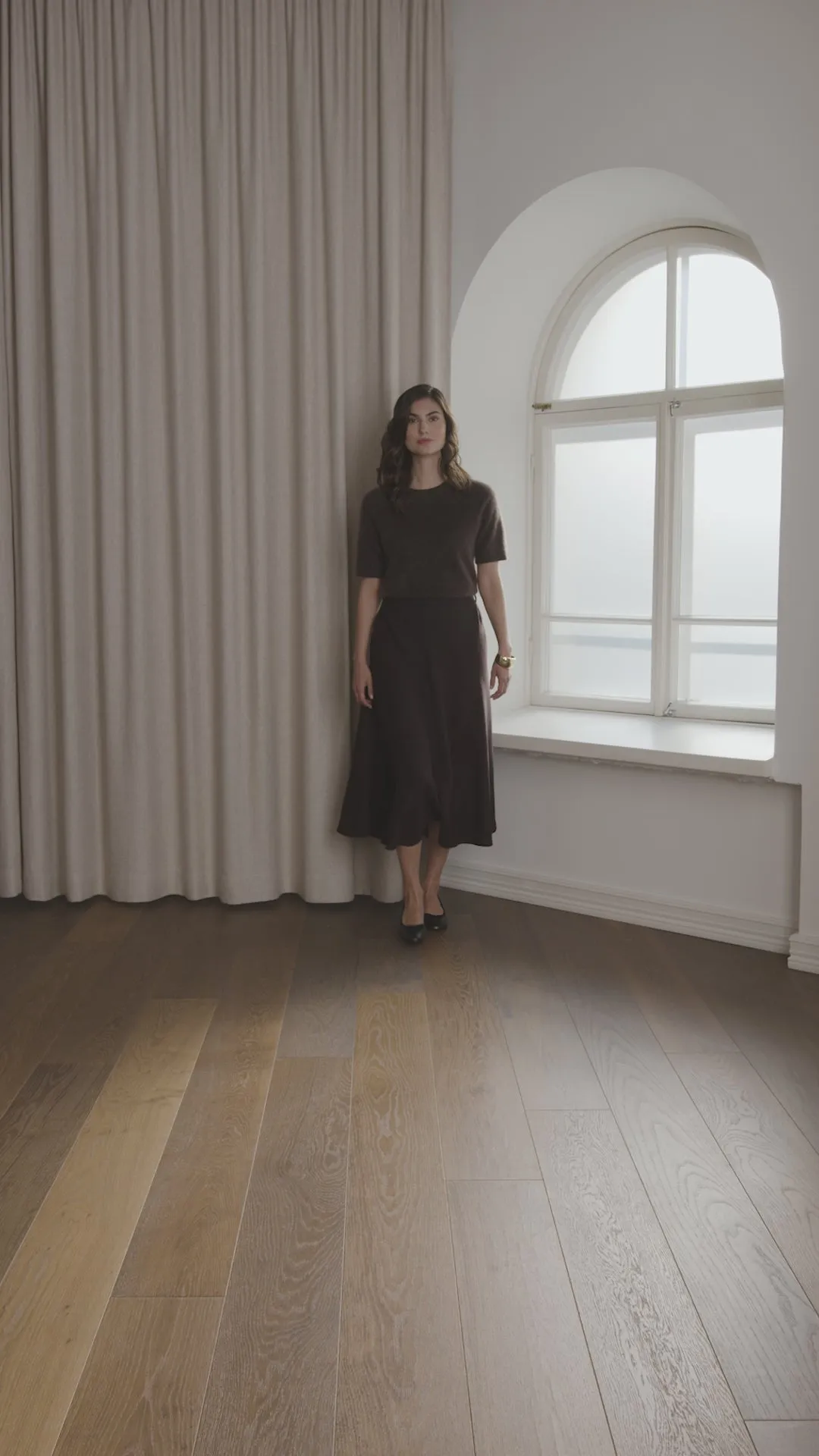 Liana Wide-hemmed Linen Skirt Dark Chocolate sold by Ivalo.com product image thumbnail 5