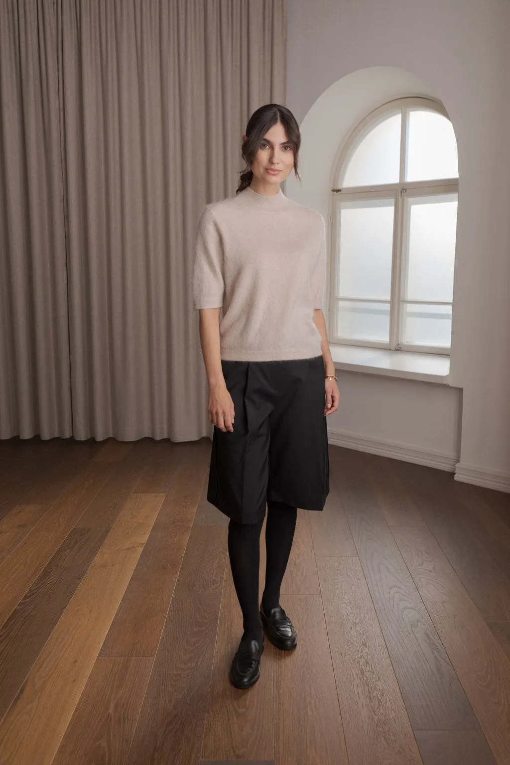 Short-sleeved Half-Turtleneck Cashmere Sweater Latte sold by Ivalo.com product image thumbnail 2