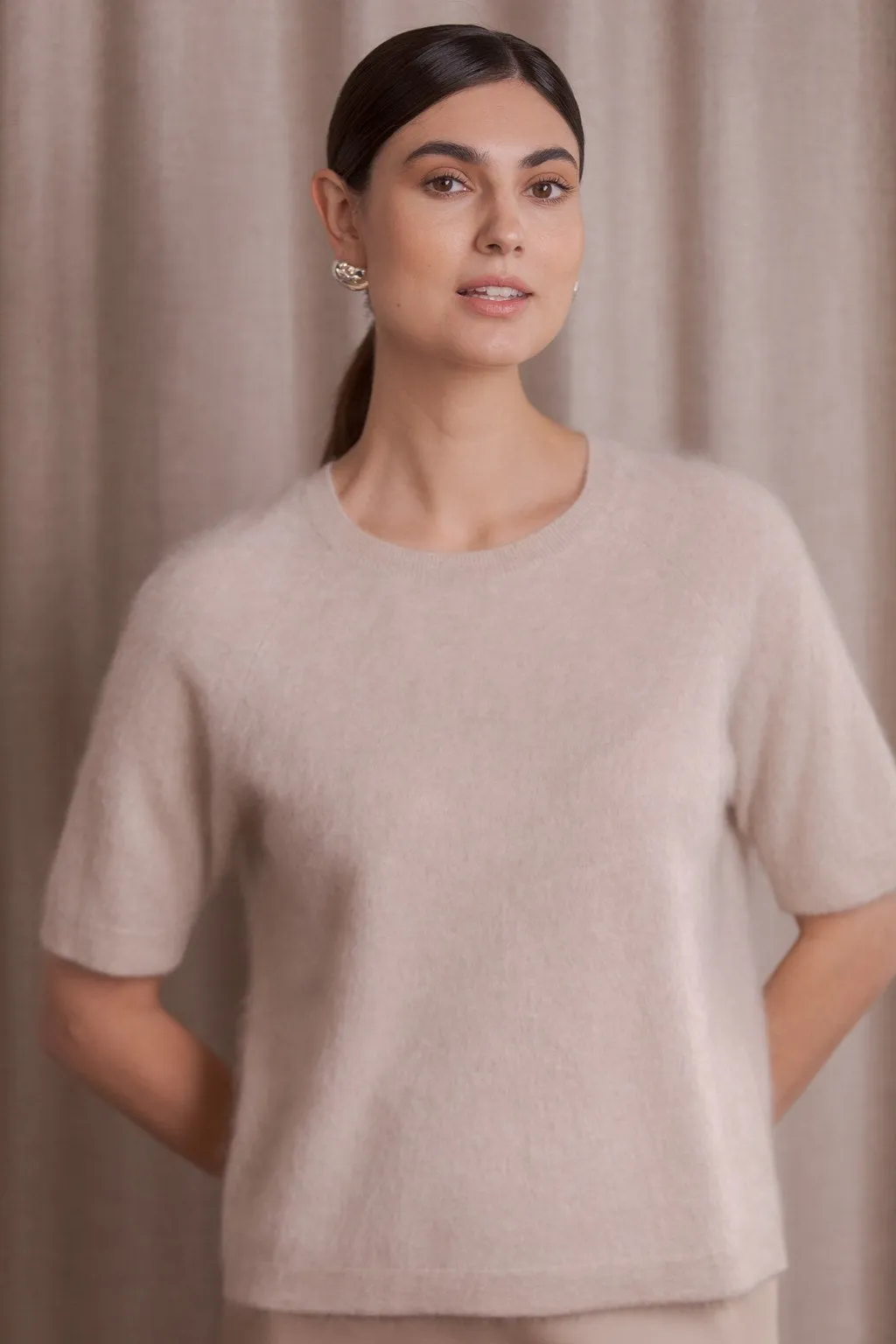 Karlie Short Sleeve Cashmere Sweater Latte sold by Ivalo.com product image thumbnail 2