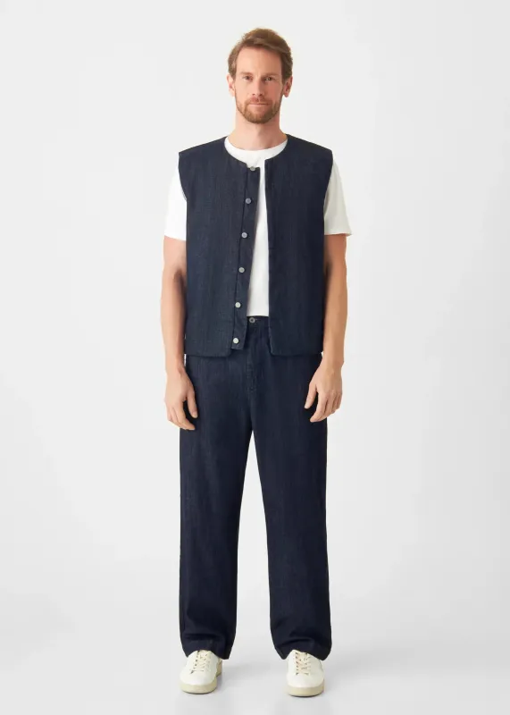 Loom Loose Lightweight Hemp Blend Chinos Raw Blue sold by Ivalo.com