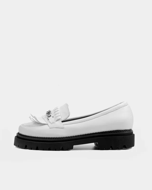 Chunky Loafers Grape Leather Loafers White sold by Ivalo.com
