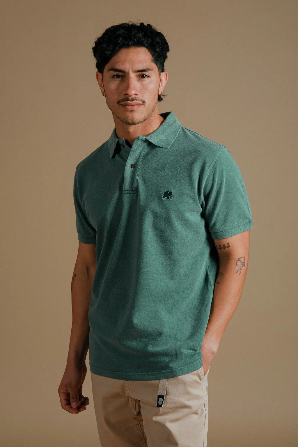 Trendsplant Organic Pigment Dyed Polo Shirt Eden Green sold by Ivalo.com product image thumbnail 5