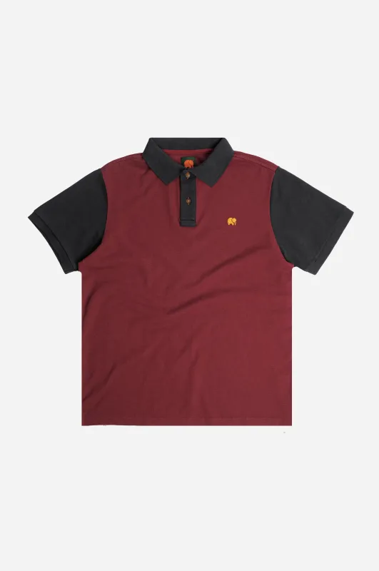 Color Block Polo Shirt Burgundy sold by Ivalo.com