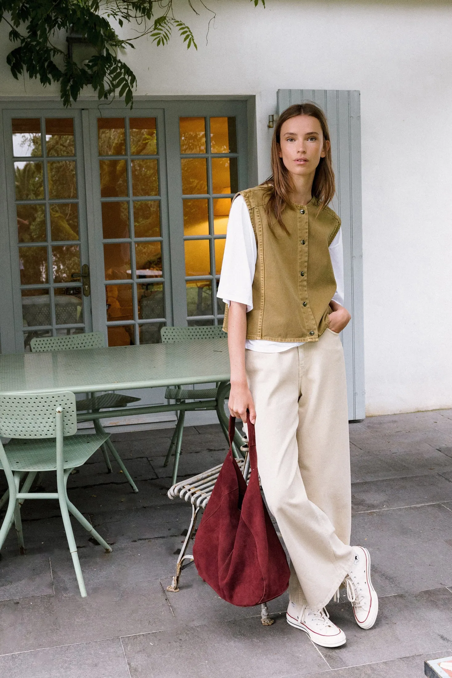 Boxy Twill Vest Olive sold by Ivalo.com product image thumbnail 2