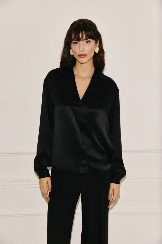 Rita Silk Shirt Black sold by Ivalo.com