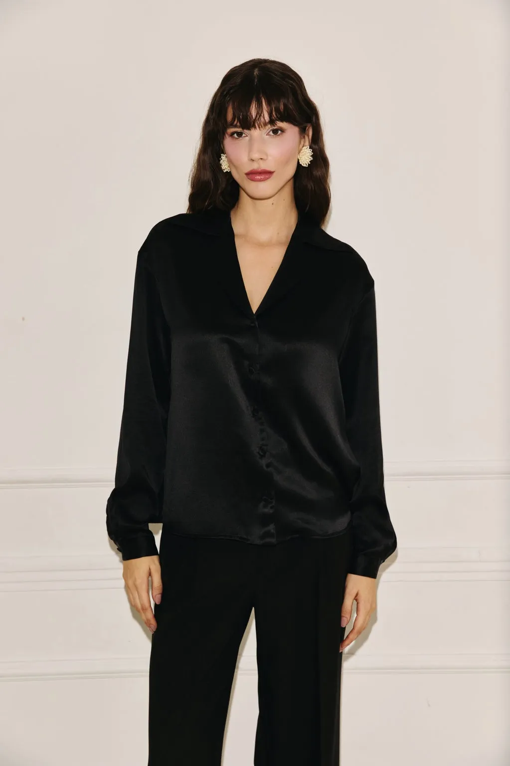 Rita Silk Shirt Black sold by Ivalo.com