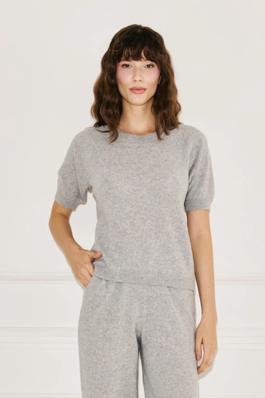Amelié short sleeve sweater grey sold by Ivalo.com