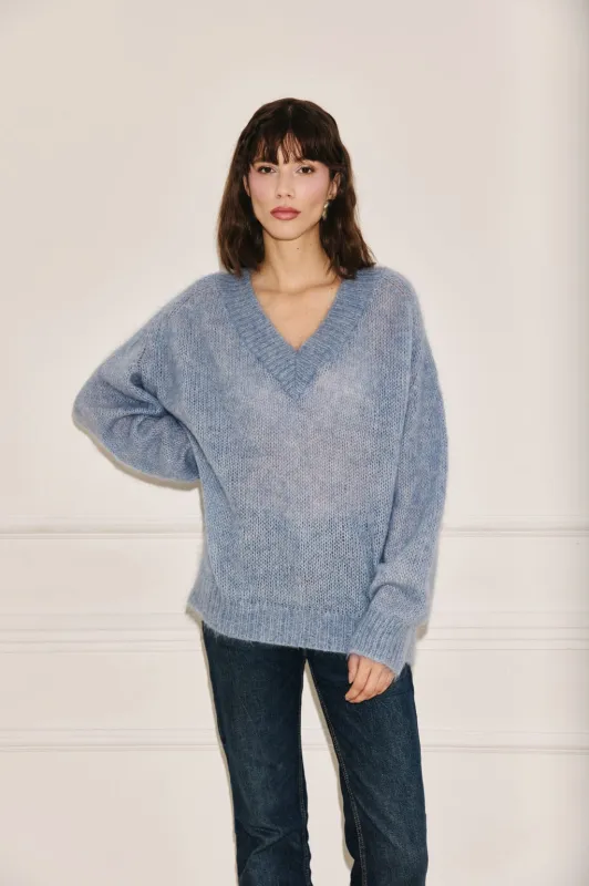 Sweater mohair grey blue sold by Ivalo.com