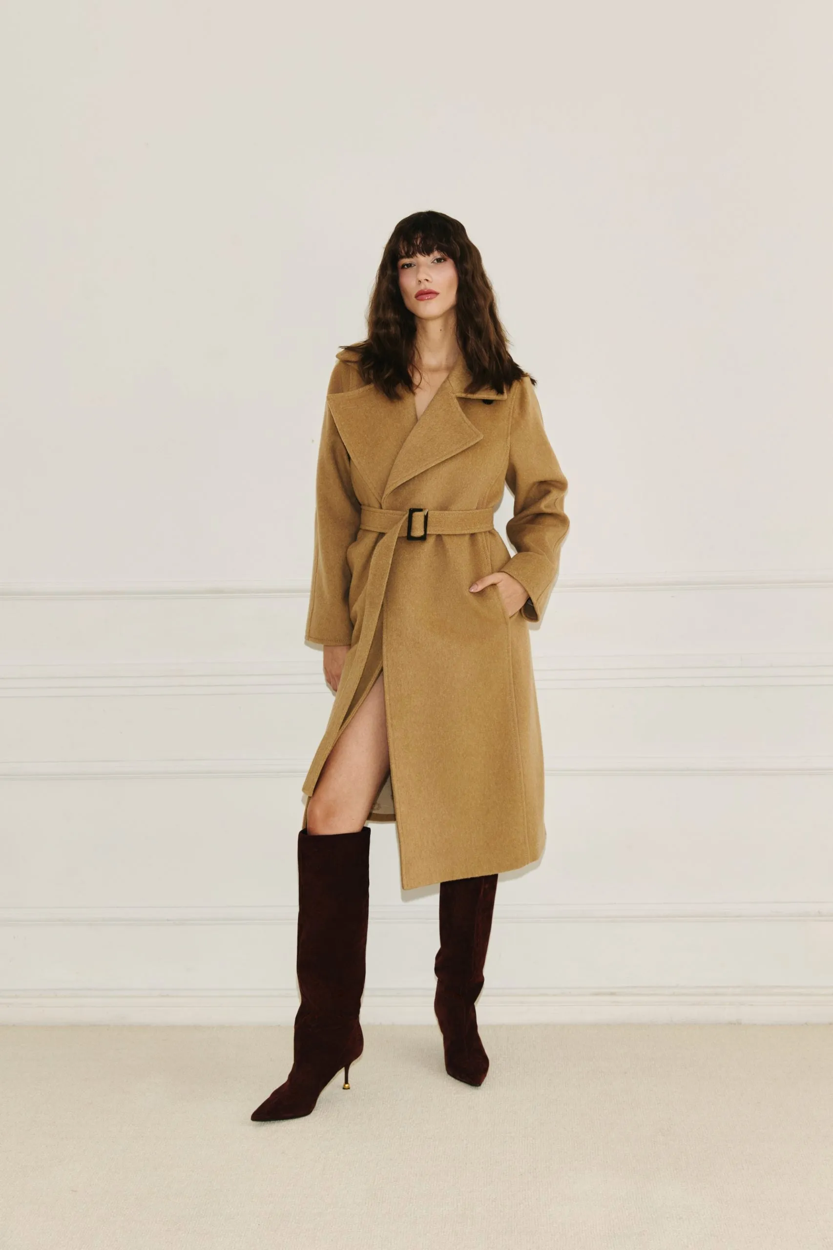 Classic cashmere coat camel sold by Ivalo.com product image thumbnail 2