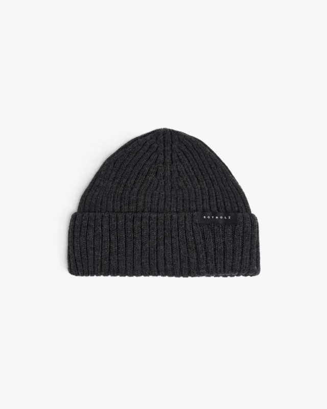 Short Ribbed Beanie Wam Anthracite sold by Ivalo.com