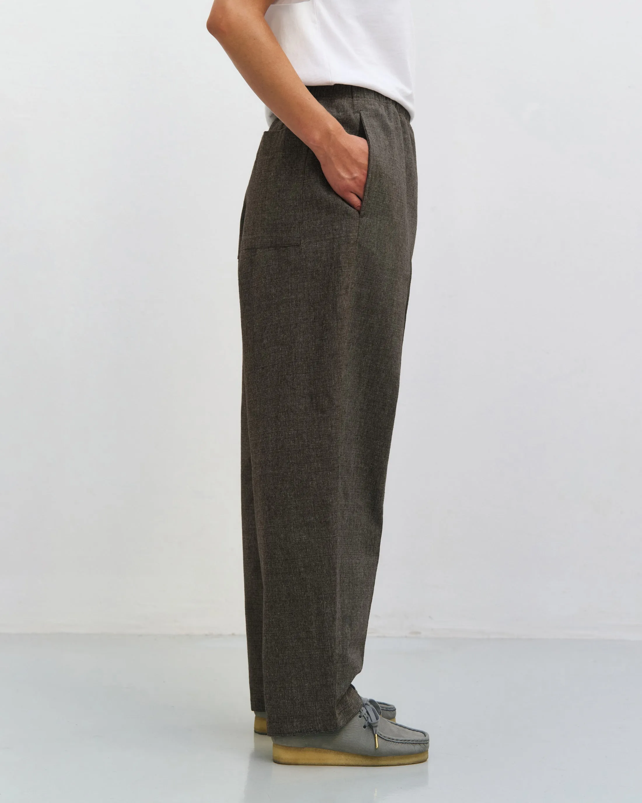 Pleated Wide Pants Canvas Brown sold by Ivalo.com product image thumbnail 4