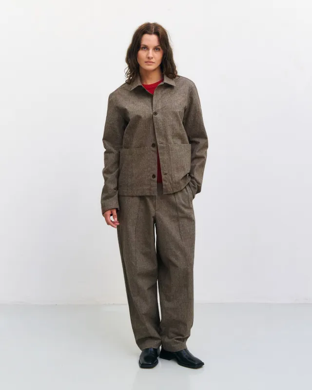 Pleated Wide Pants Canvas Brown sold by Ivalo.com