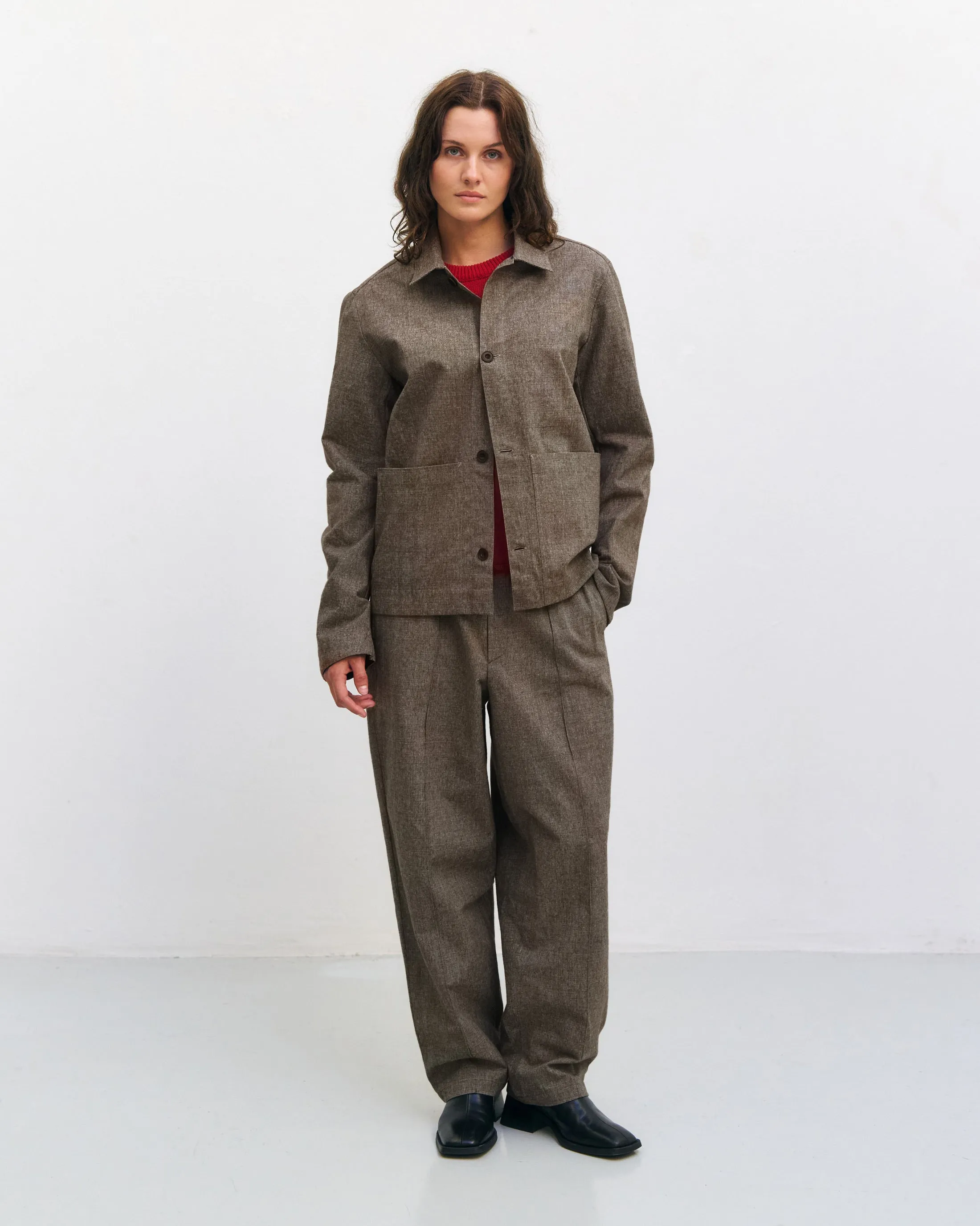 Pleated Wide Pants Canvas Brown sold by Ivalo.com