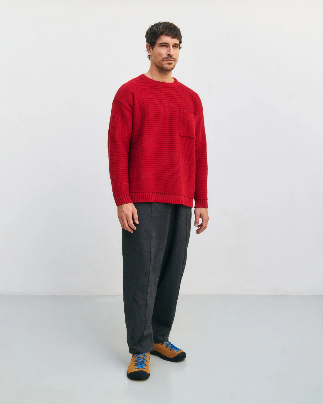 Loose Knit Sweatshirt Organic Cotton Washed Burgundy sold by Ivalo.com product image thumbnail 2