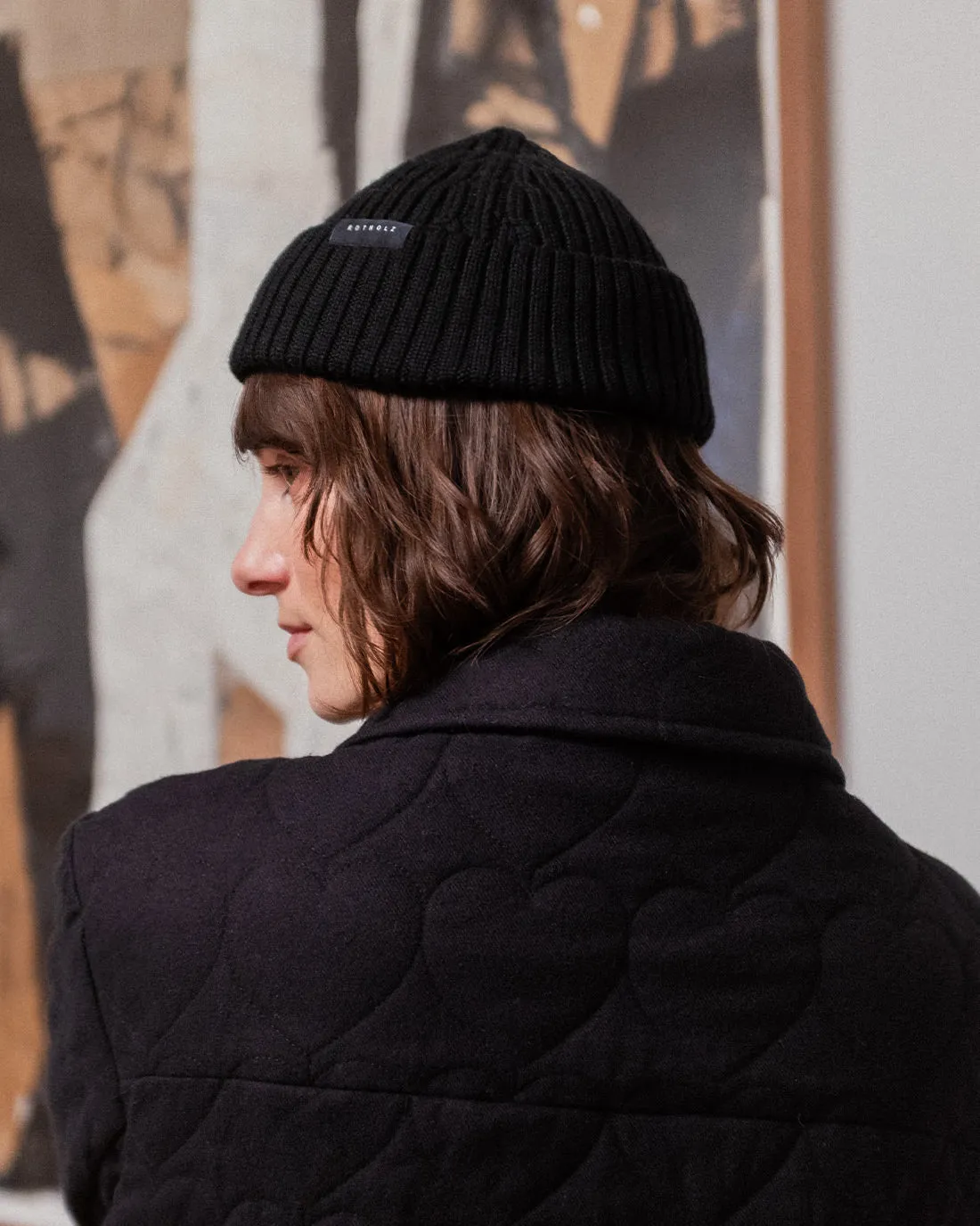 Short Ribbed Beanie Soft Black sold by Ivalo.com product image thumbnail 3