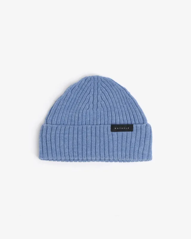 Short Ribbed Beanie Washed Blue sold by Ivalo.com