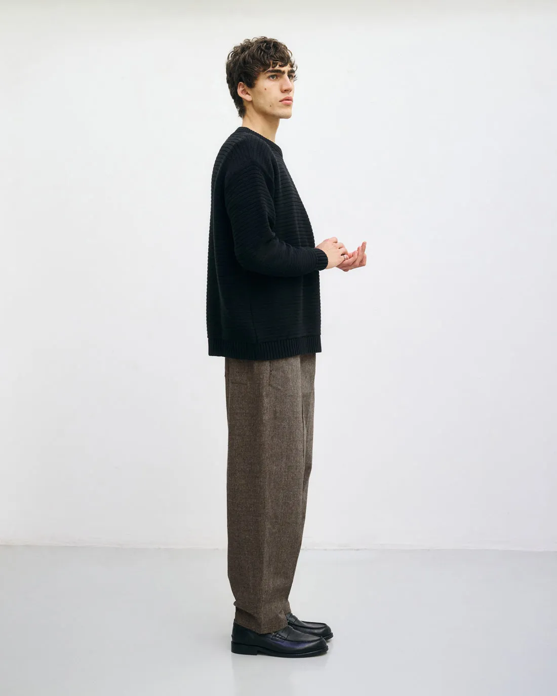 Loose Knit Sweatshirt Organic Cotton True Black sold by Ivalo.com product image thumbnail 5