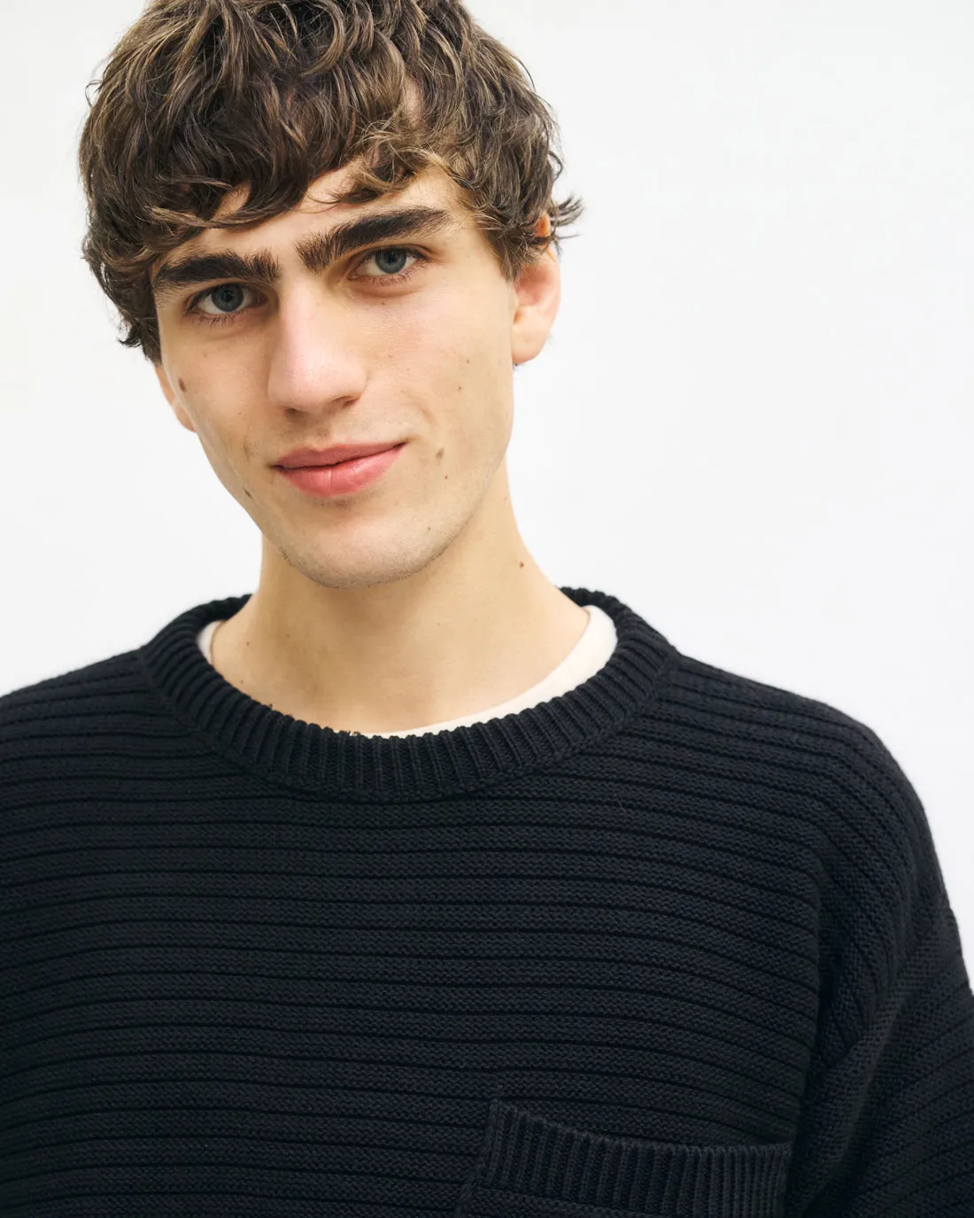 Loose Knit Sweatshirt Organic Cotton True Black sold by Ivalo.com product image thumbnail 4