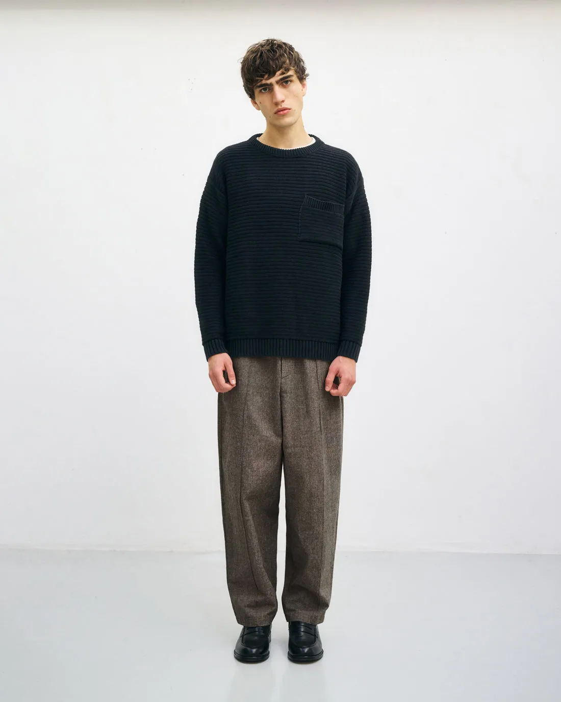 Loose Knit Sweatshirt Organic Cotton True Black sold by Ivalo.com product image thumbnail 2