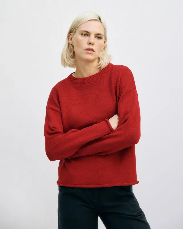 Relaxed Knit Sweatshirt Washed Burgundy sold by Ivalo.com