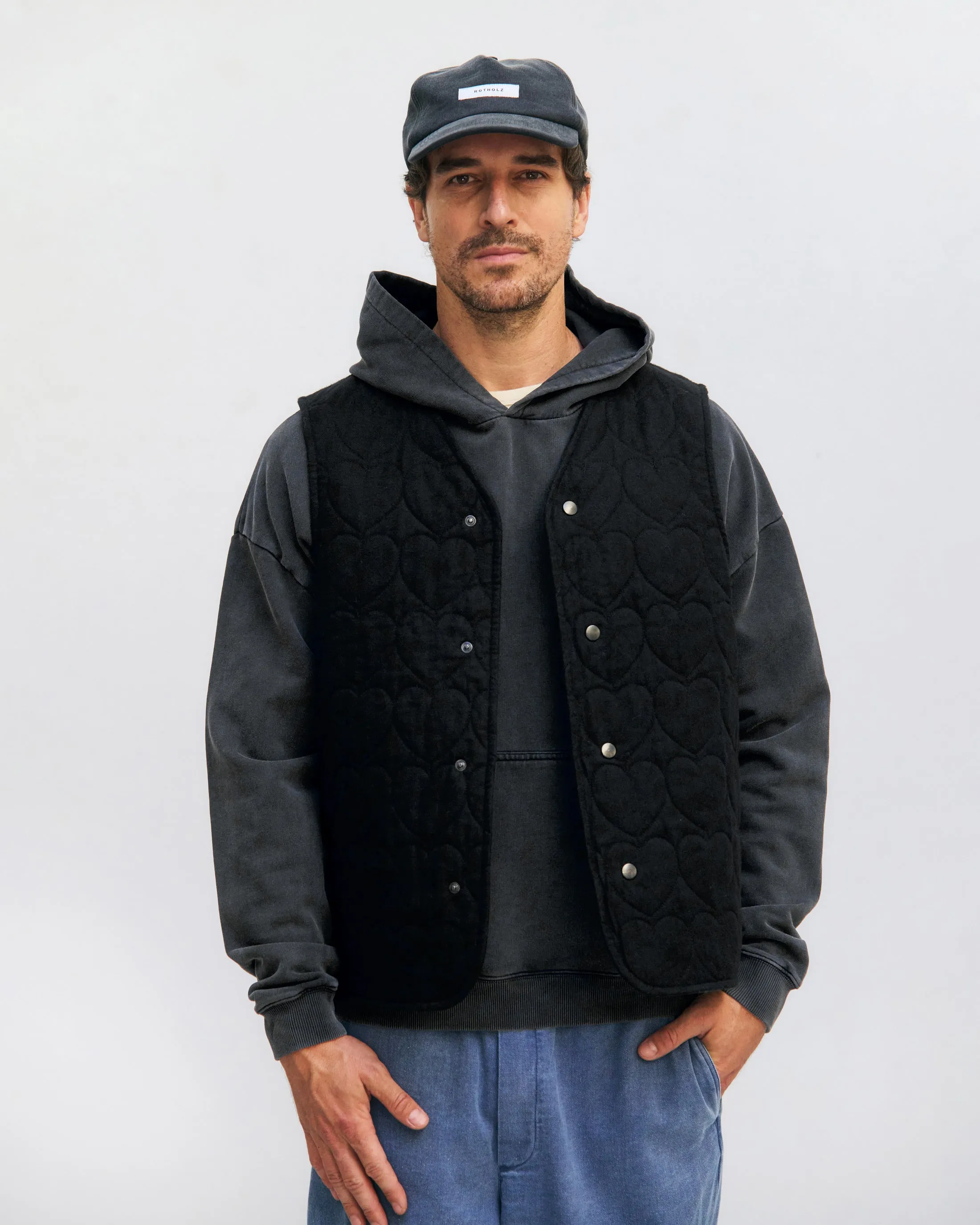 Flannel Quilted Vest Black Hearts sold by Ivalo.com