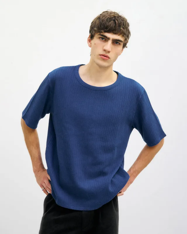 Heavy Ribbed T-Shirt Royal Blue sold by Ivalo.com