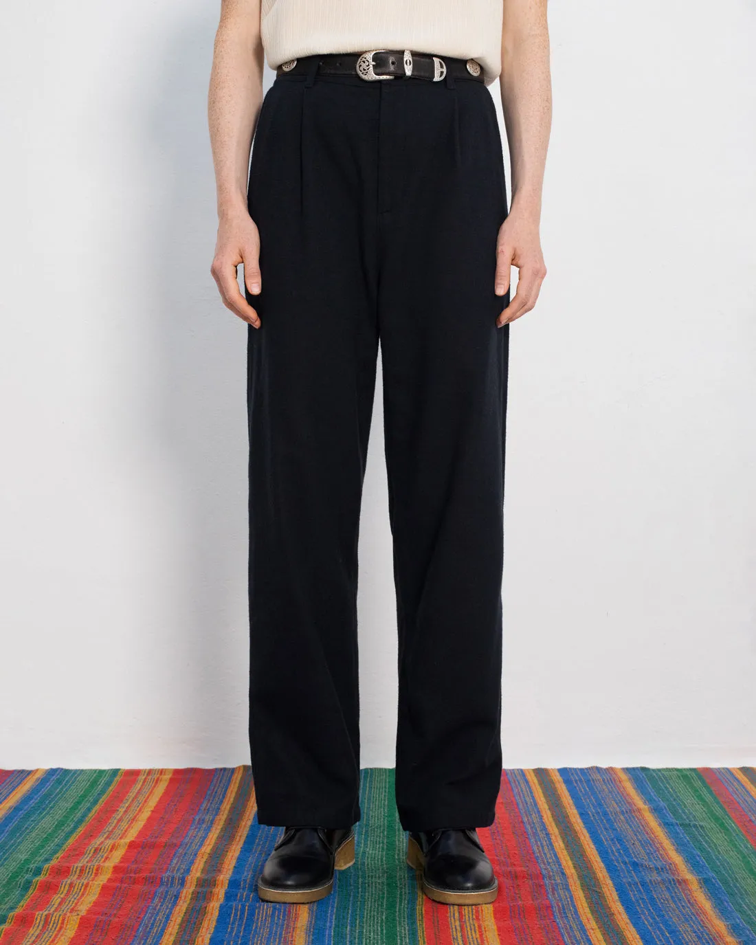 High-Waist Flannel Pants True Black sold by Ivalo.com product image thumbnail 4