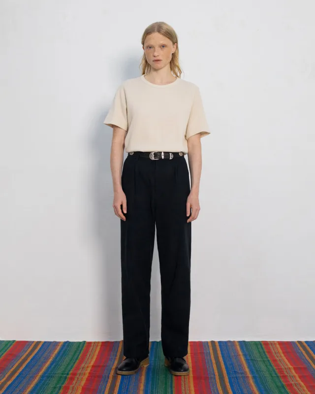 High-Waist Flannel Pants True Black sold by Ivalo.com