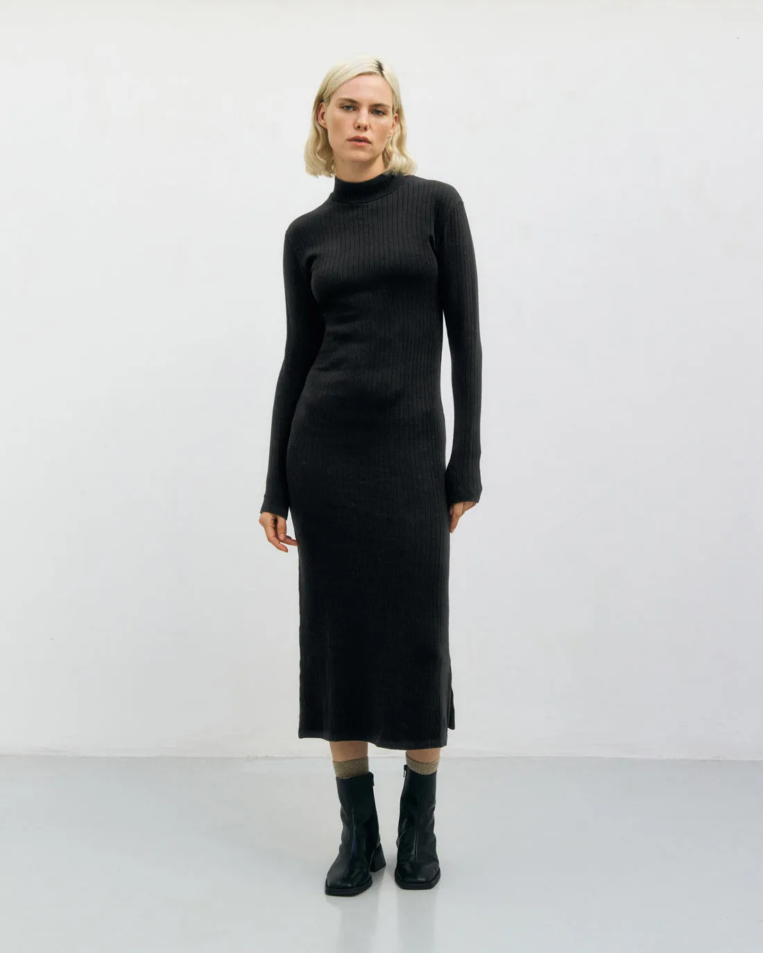 Heavy Ribbed Mockneck Dress Black sold by Ivalo.com product image thumbnail 3