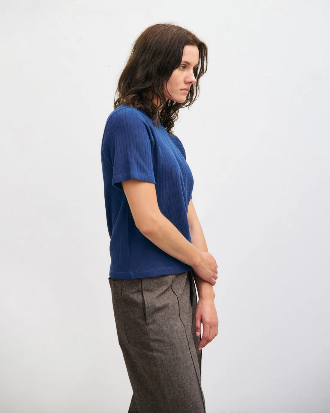 Heavy Ribbed T-Shirt Royal Blue sold by Ivalo.com product image thumbnail 5