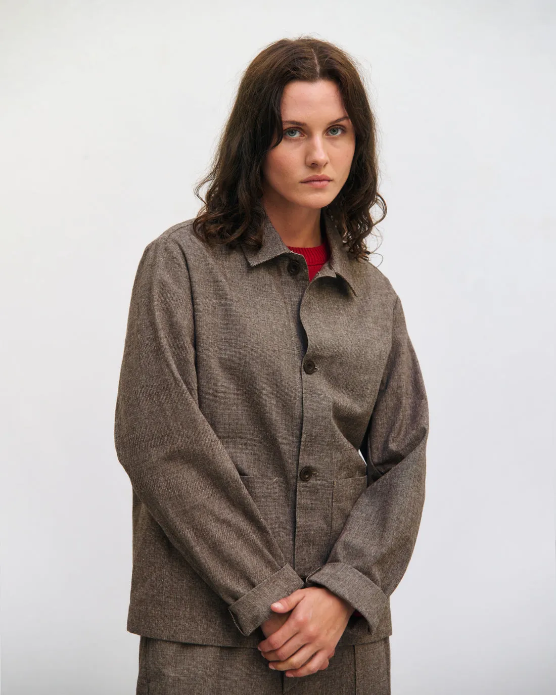 Light Overhjacket Organic Cotton Canvas Brown sold by Ivalo.com product image thumbnail 3