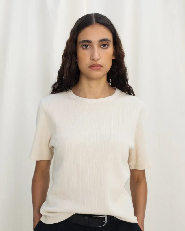 Heavy Ribbed T-Shirt Soft Sand sold by Ivalo.com