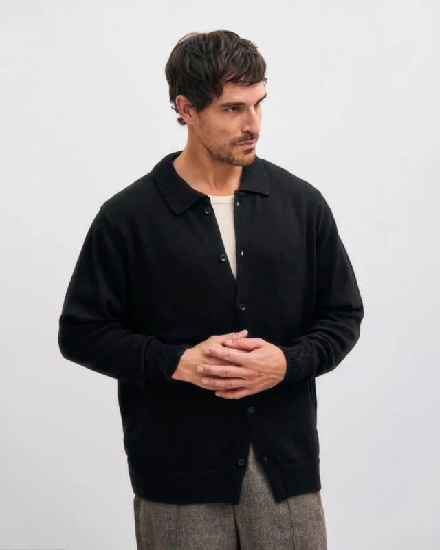 Knit Shirt Merino Wool True Black sold by Ivalo.com