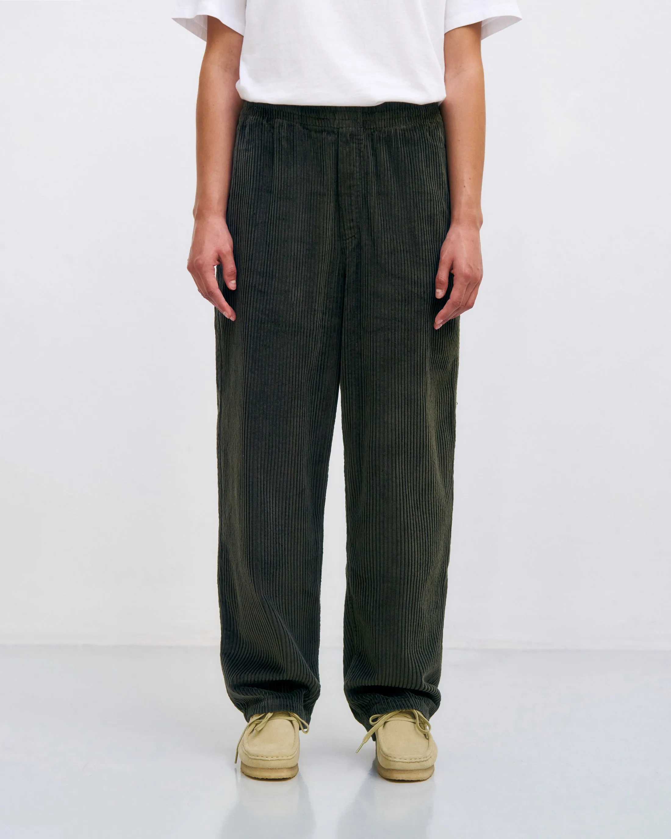 Corduroy Wide Pants Dark Green sold by Ivalo.com