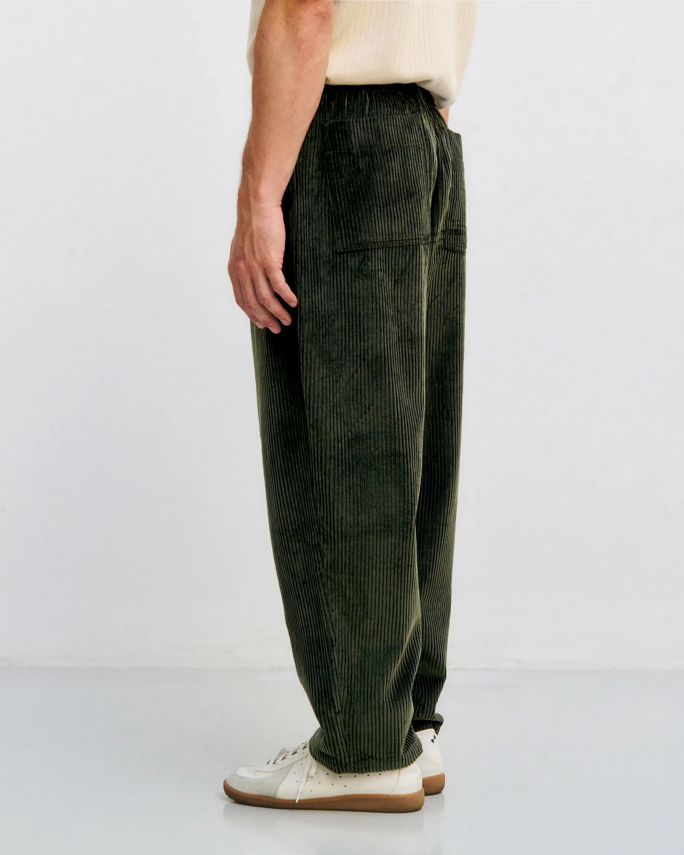Corduroy Wide Pants Dark Green sold by Ivalo.com product image thumbnail 4