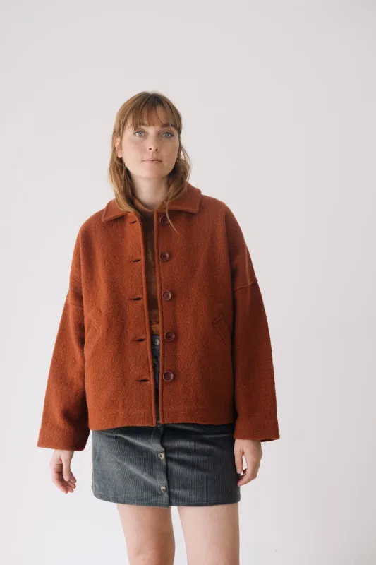 Merino Wool Short Coat in Red sold by Ivalo.com