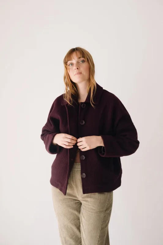 Merino Wool Short Coat in Purple sold by Ivalo.com