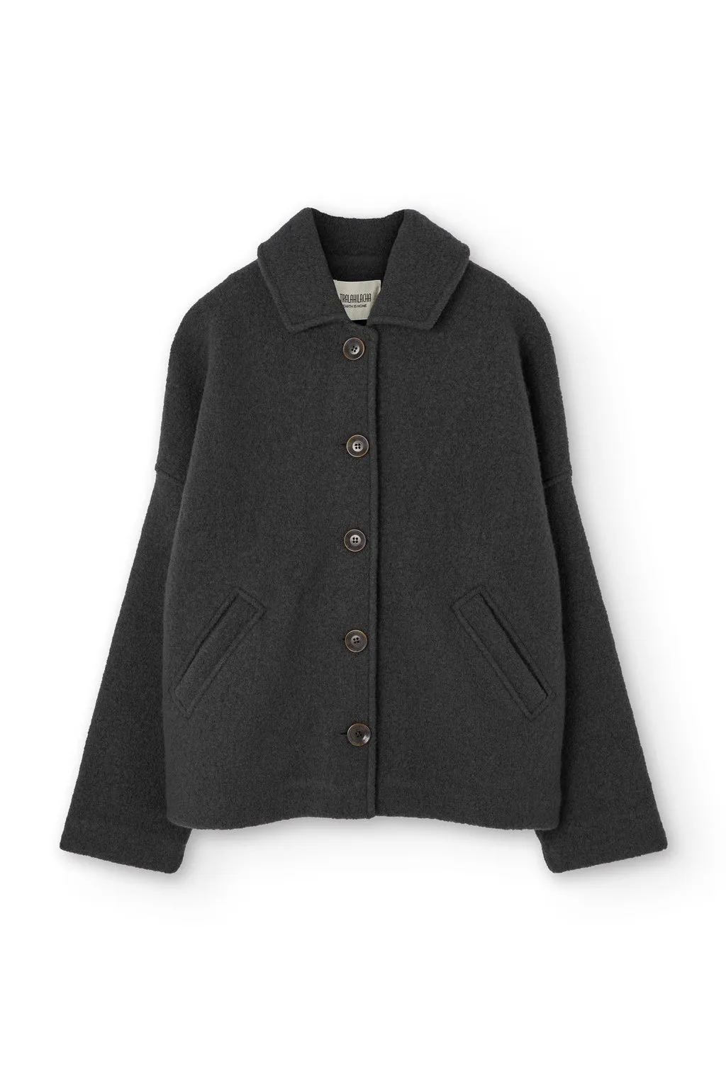 Merino Wool Short Coat in Grey sold by Ivalo.com product image thumbnail 4