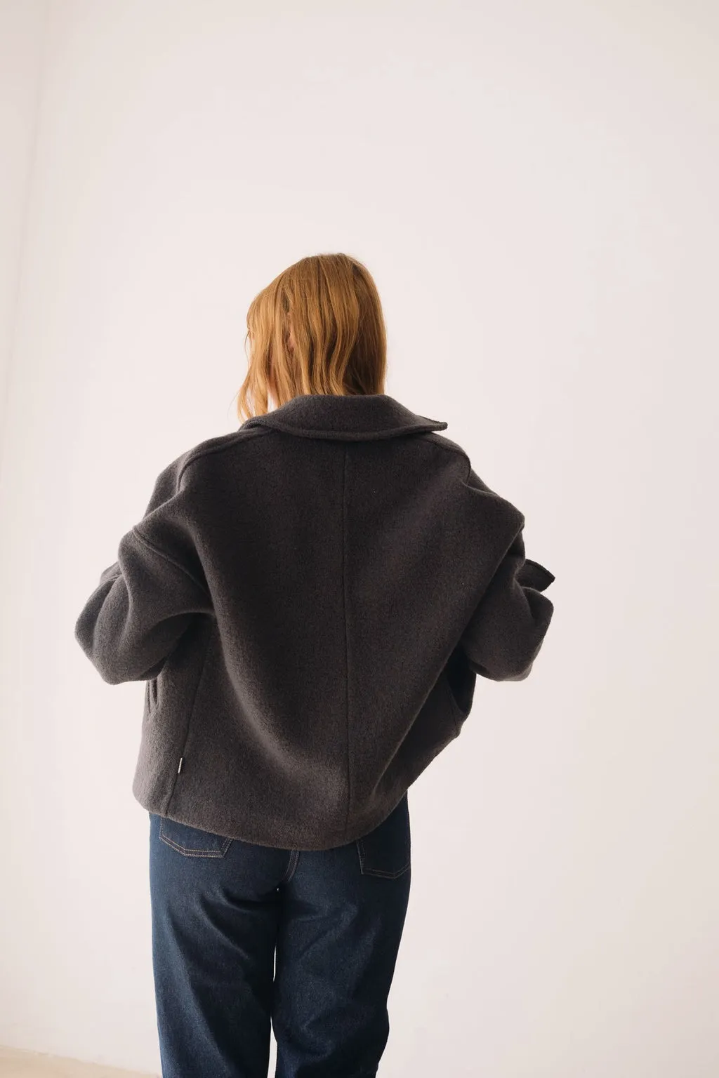 Merino Wool Short Coat in Grey sold by Ivalo.com product image thumbnail 2